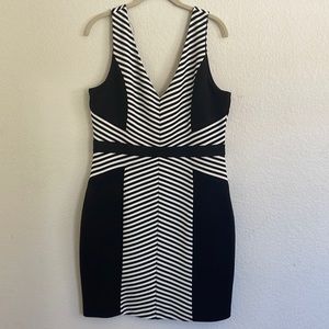 Black and white striped Guess dress size 14